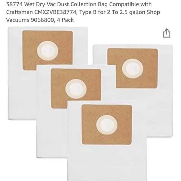 2 1/2 new vacuum attachment and shop vac bags - Picture 2 of 2